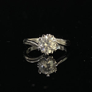 18K White Gold Ring 1ct 2ct 3ct Round Cut Classic Luxury Moissanite Ring