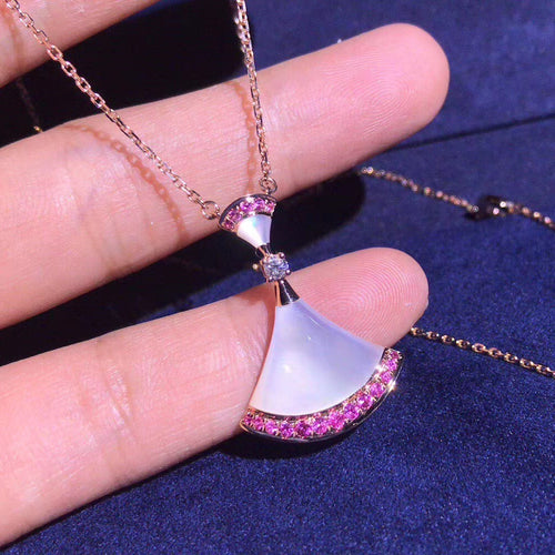 18K rose gold Sector White fritillary necklace