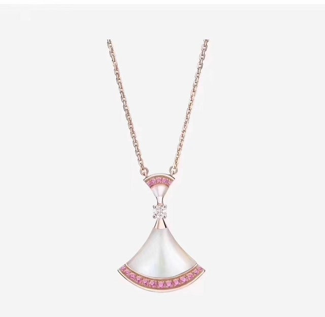 18K rose gold Sector White fritillary necklace