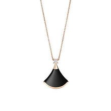 Load image into Gallery viewer, 18K rose gold Sector necklace White fritillary Carnelian red fritillary